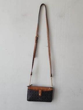 Nanette Lepore Black and Brown Crossbody with Gold Chain Detail. New Without Tag